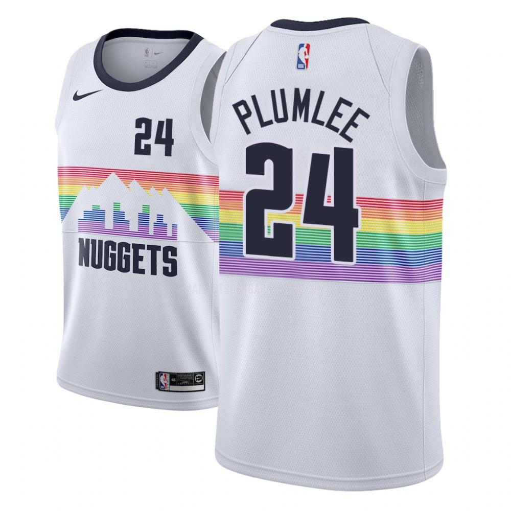 maillot nba homme de denver nuggets mason plumlee 24 blanc city edition