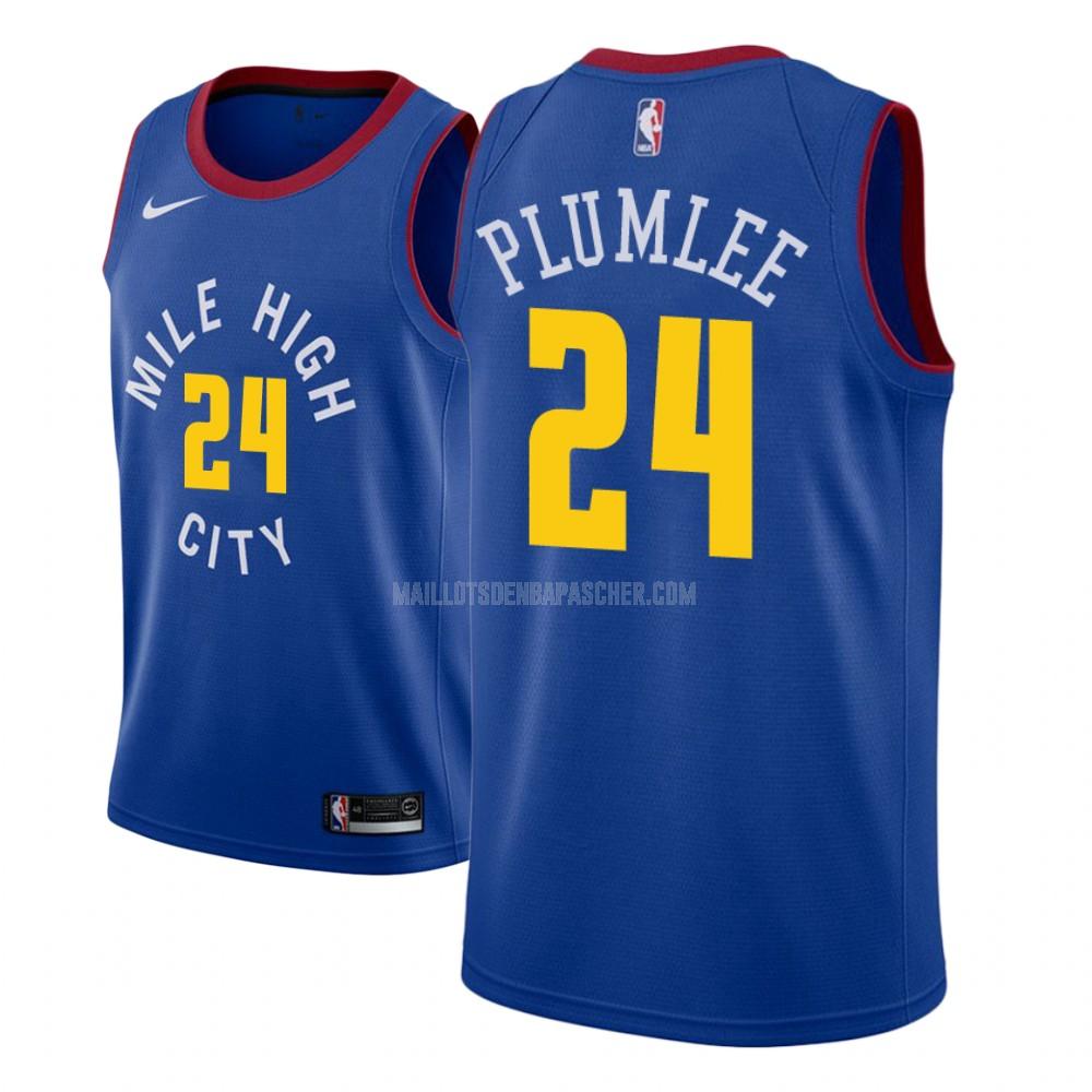 maillot nba homme de denver nuggets mason plumlee 24 bleu statement