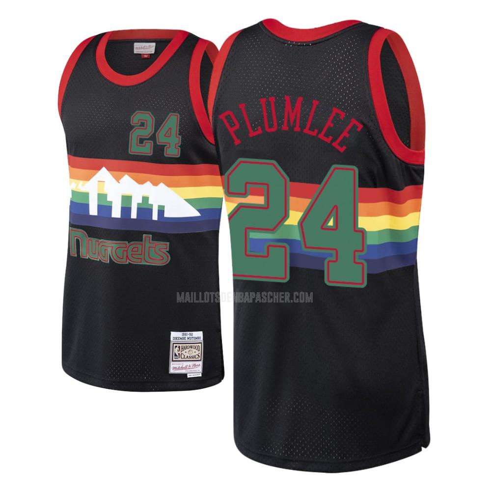 maillot nba homme de denver nuggets mason plumlee 24 noir hardwood classics