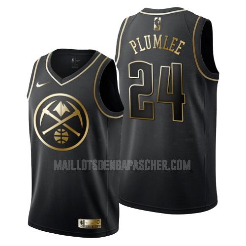 maillot nba homme de denver nuggets mason plumlee 24 noir or version