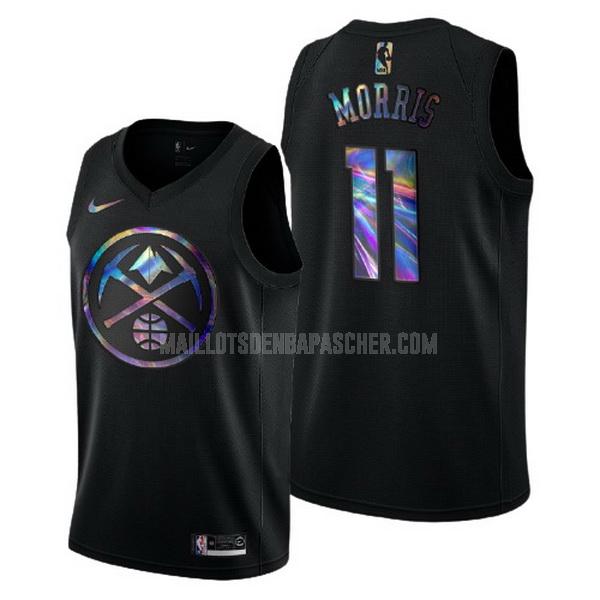 maillot nba homme de denver nuggets monte morris 11 noir logo holographic