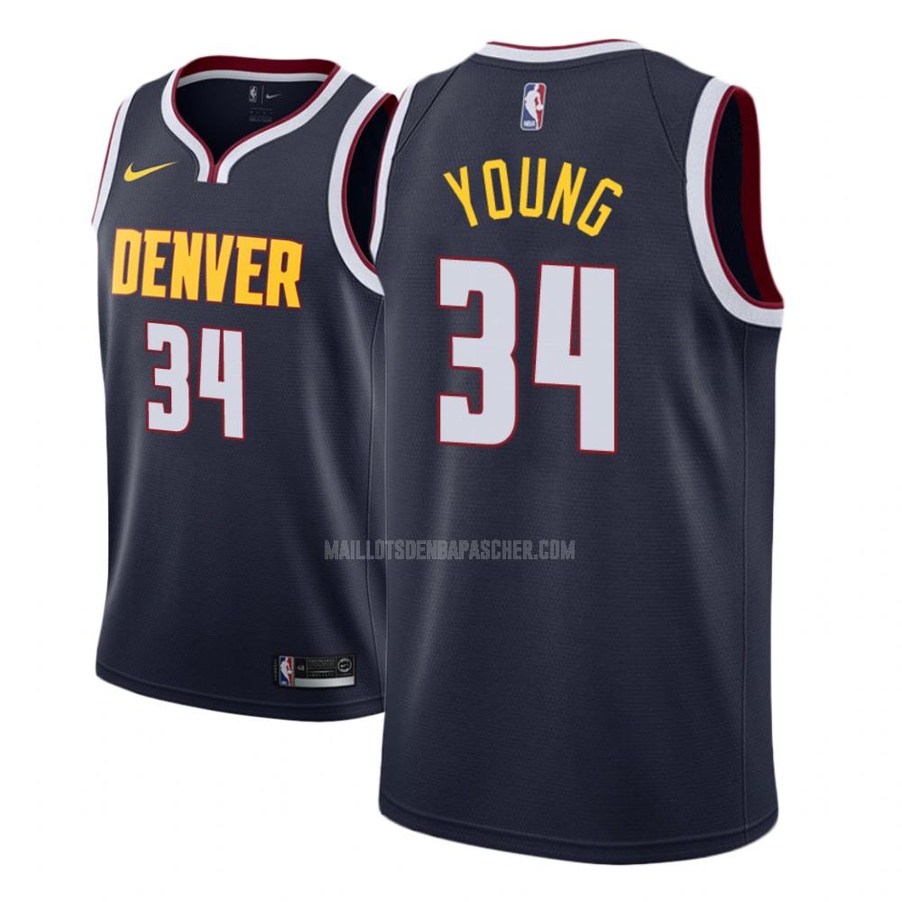 maillot nba homme de denver nuggets nick young 34 bleu marin icon