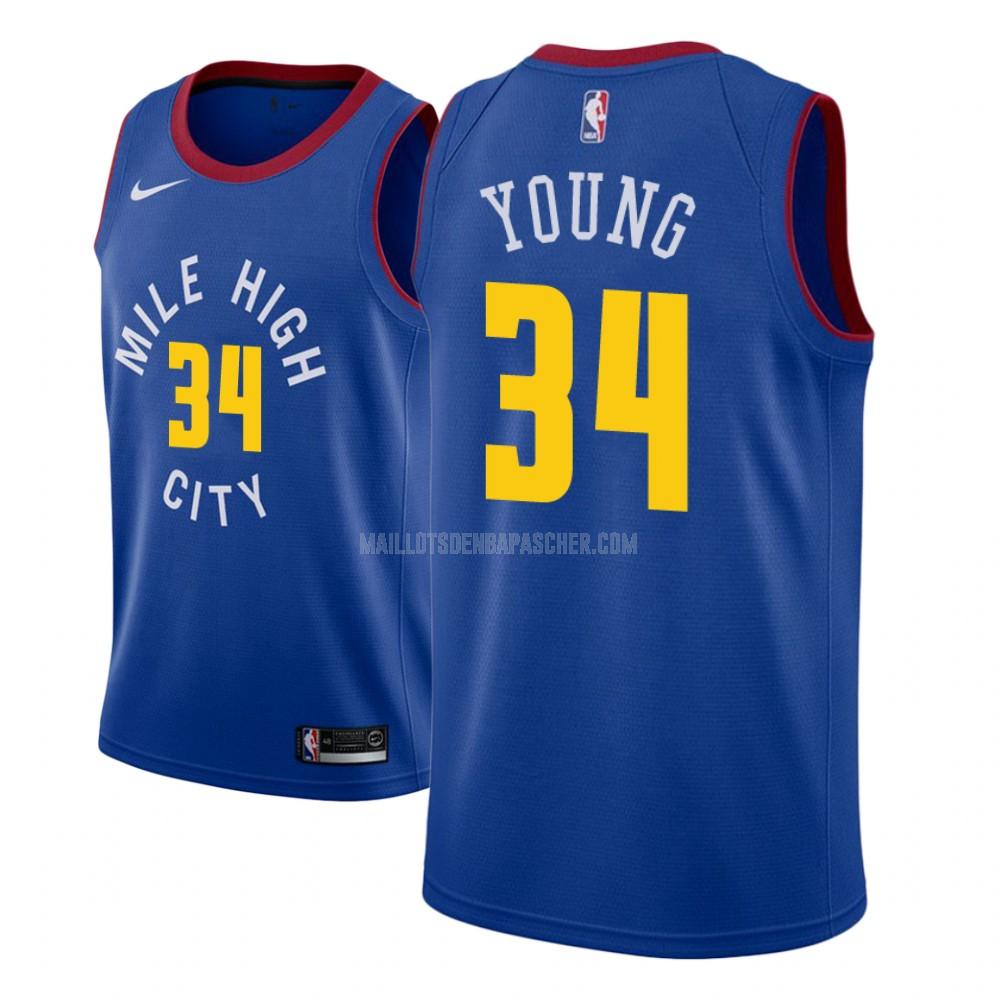 maillot nba homme de denver nuggets nick young 34 bleu statement