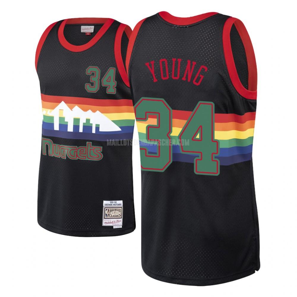 maillot nba homme de denver nuggets nick young 34 noir hardwood classics