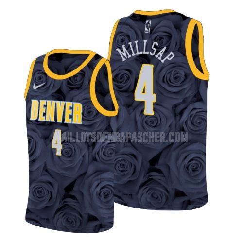 maillot nba homme de denver nuggets paul millsap 4 noir rosa