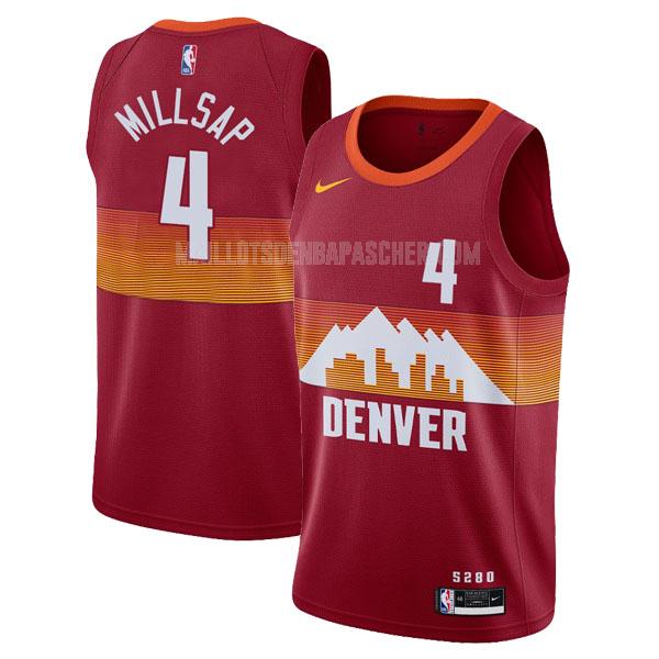 maillot nba homme de denver nuggets paul millsap 4 rouge city edition 2020-21