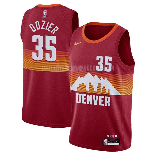 maillot nba homme de denver nuggets pj dozier 35 rouge city edition 2020-21