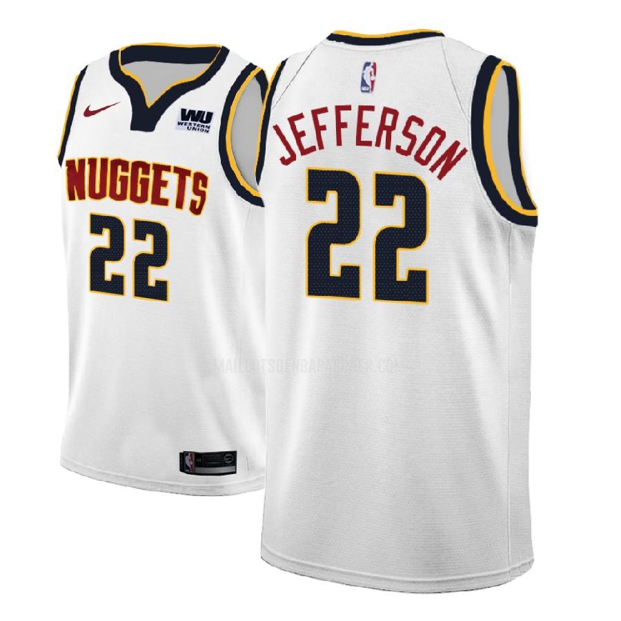 maillot nba homme de denver nuggets richard jefferson 22 blanc association 2018-19