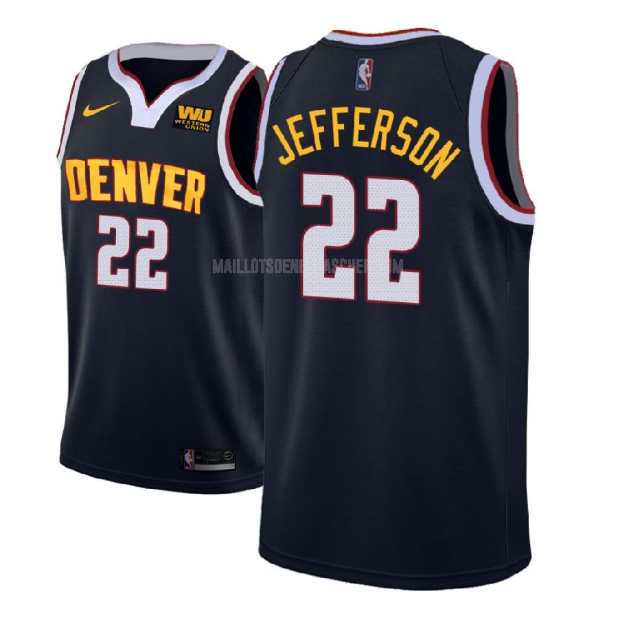 maillot nba homme de denver nuggets richard jefferson 22 bleu marin icon 2018-19