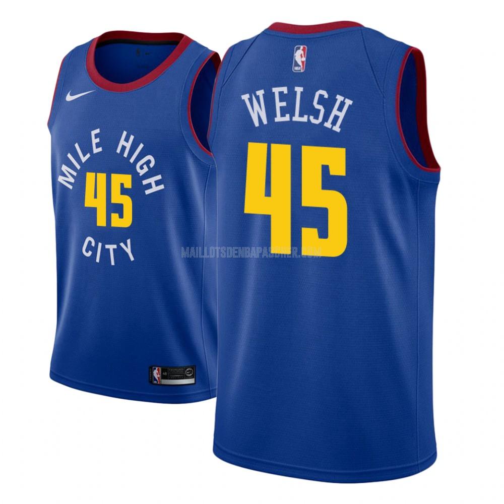 maillot nba homme de denver nuggets thomas welsh 45 bleu statement