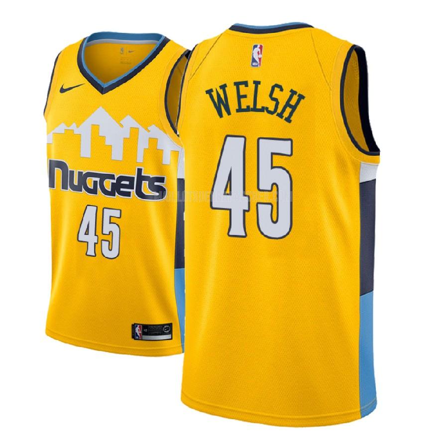 maillot nba homme de denver nuggets thomas welsh 45 jaune statement 2018-19