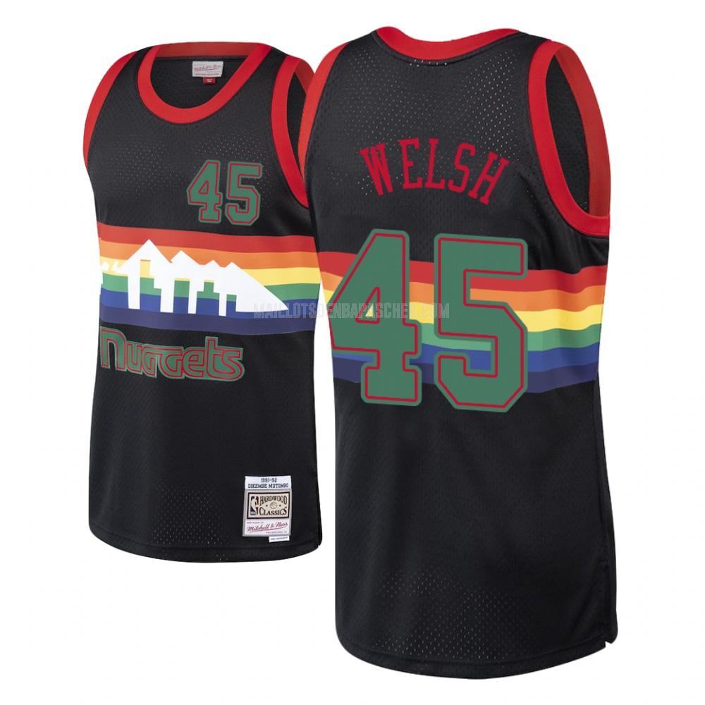 maillot nba homme de denver nuggets thomas welsh 45 noir hardwood classics