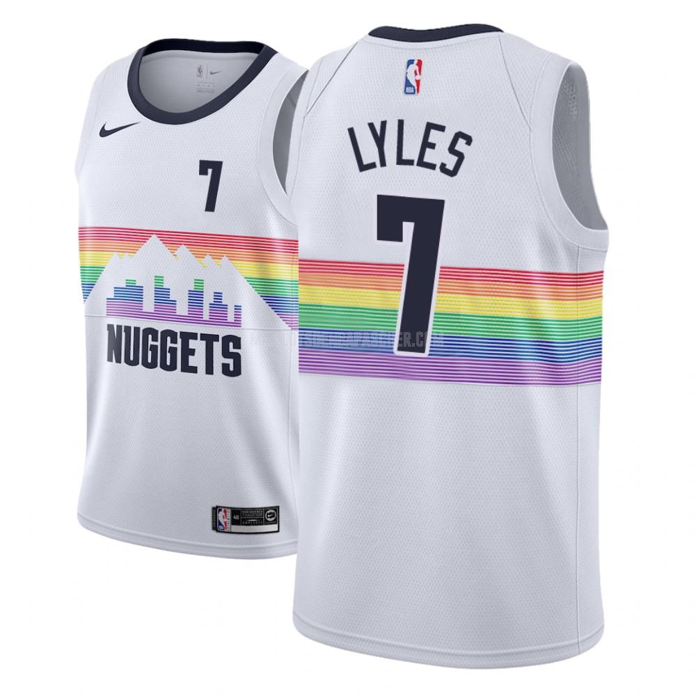 maillot nba homme de denver nuggets trey lyles 7 blanc city edition