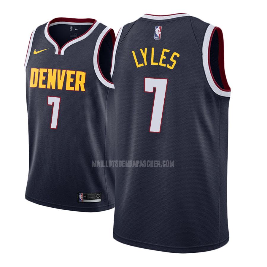 maillot nba homme de denver nuggets trey lyles 7 bleu marin icon 2018-19