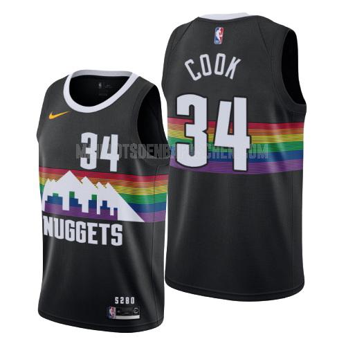 maillot nba homme de denver nuggets tyler cook 34 noir city edition 2019-20