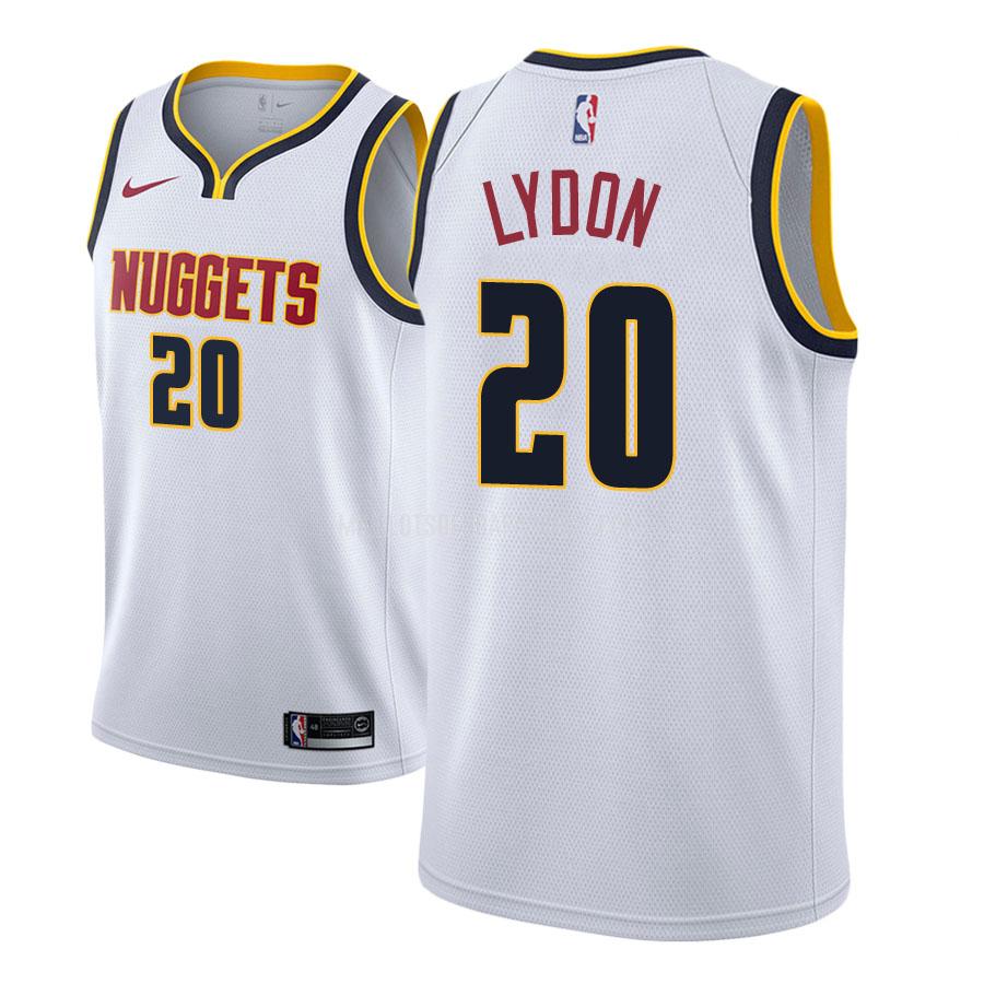 maillot nba homme de denver nuggets tyler lydon 20 blanc association 2018-19