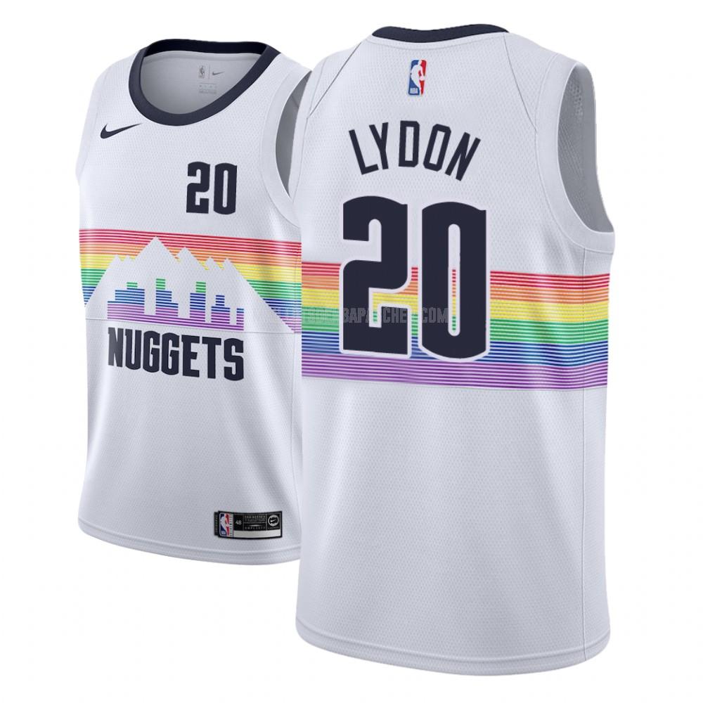 maillot nba homme de denver nuggets tyler lydon 20 blanc city edition