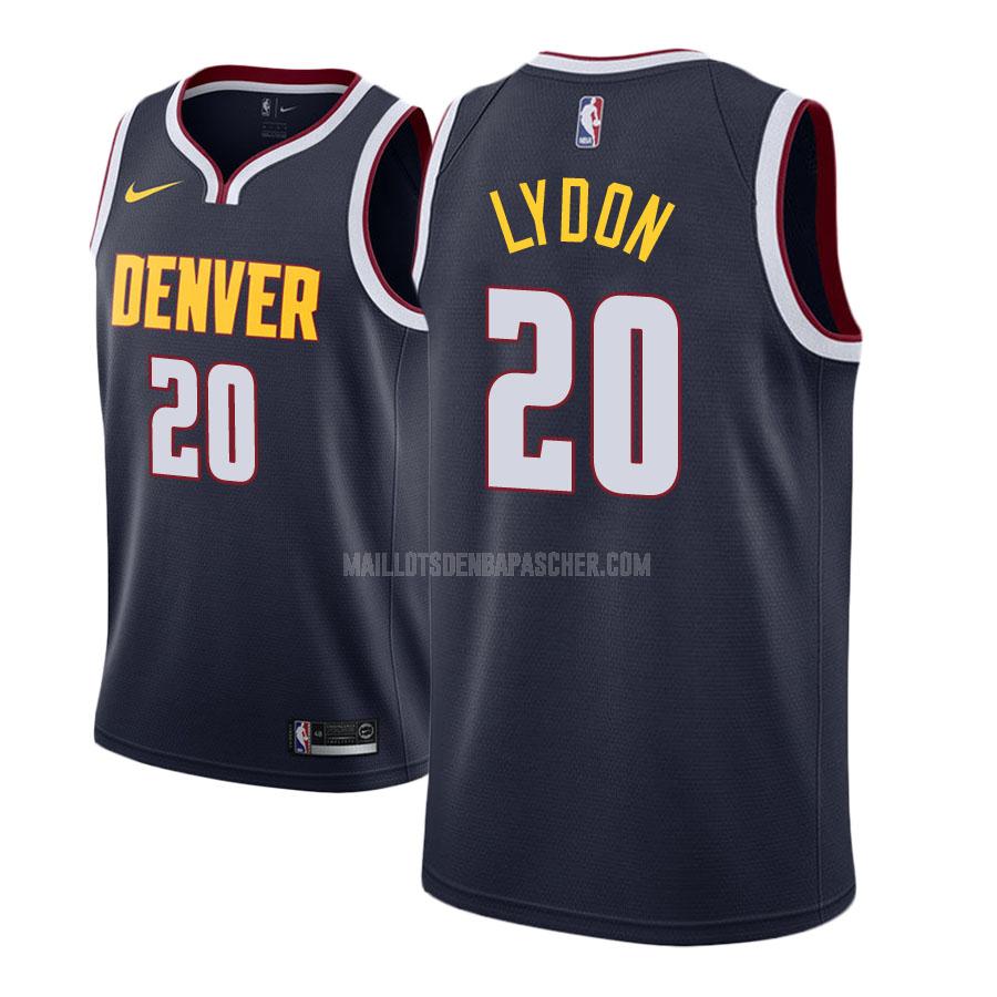 maillot nba homme de denver nuggets tyler lydon 20 bleu marin icon 2018-19