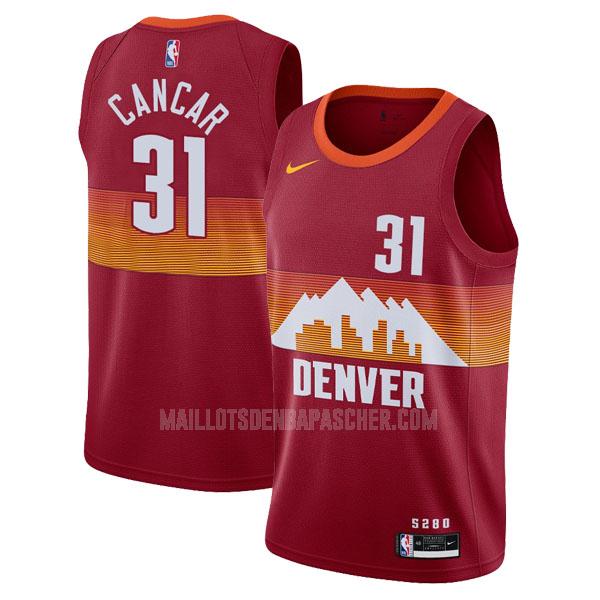 maillot nba homme de denver nuggets vlatko cancar 31 rouge city edition 2020-21