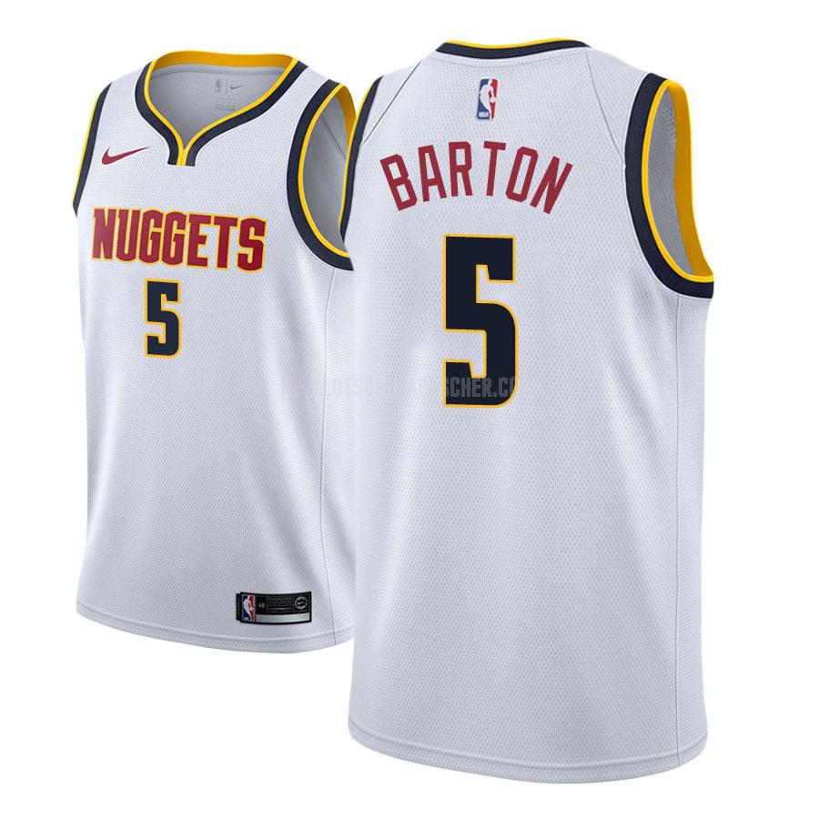 maillot nba homme de denver nuggets wil barton 5 blanc association 2018-19