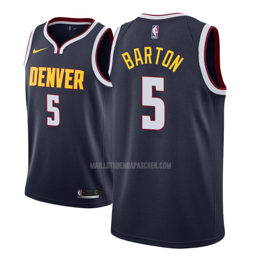 maillot nba homme de denver nuggets wil barton 5 bleu marin icon 2018-19