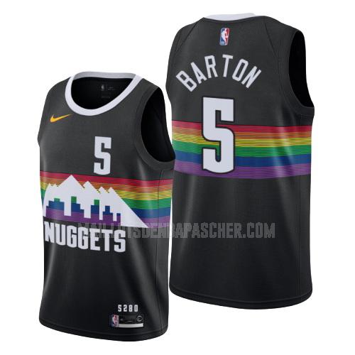 maillot nba homme de denver nuggets wil barton 5 noir city edition 2019-20