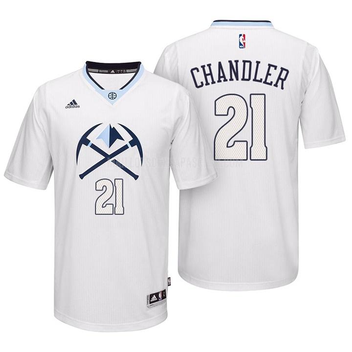 maillot nba homme de denver nuggets wilson chandler 21 blanc alterner