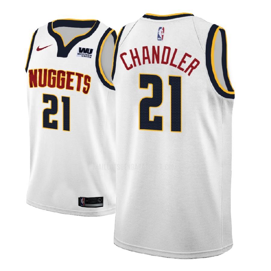 maillot nba homme de denver nuggets wilson chandler 21 blanc association 2018-19