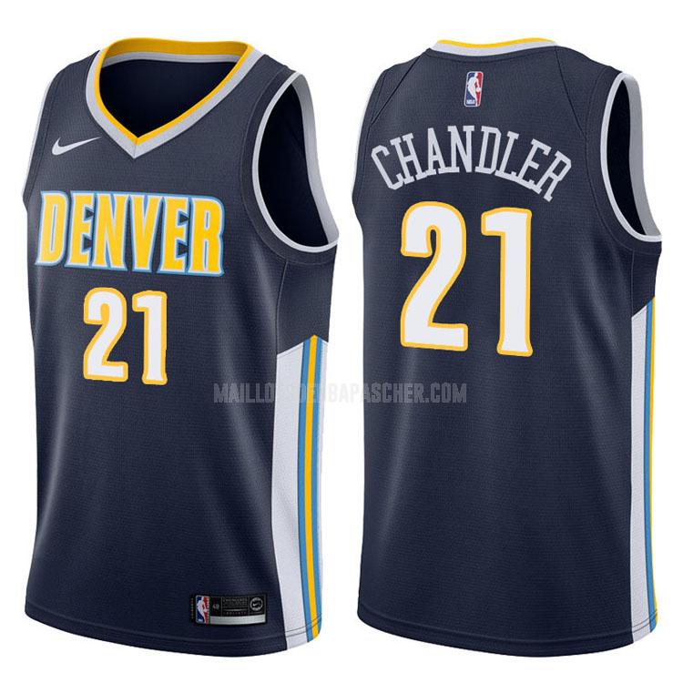 maillot nba homme de denver nuggets wilson chandler 21 bleu marin icon 2017-18