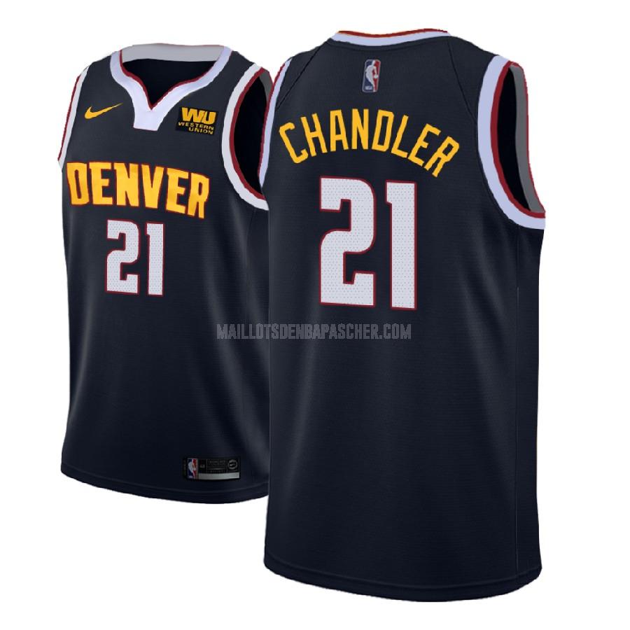 maillot nba homme de denver nuggets wilson chandler 21 bleu marin icon 2018-19