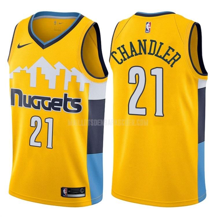 maillot nba homme de denver nuggets wilson chandler 21 jaune statement