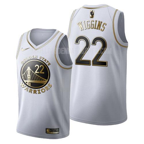 maillot nba homme de golden state warriors andrew wiggins 22 blanc or version