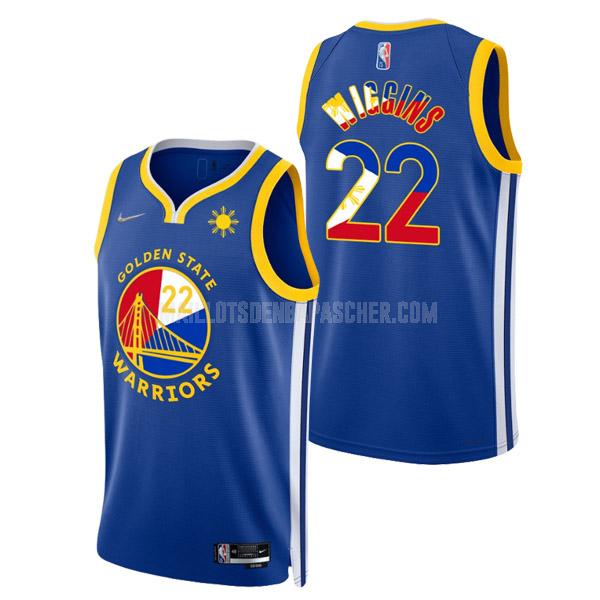 maillot nba homme de golden state warriors andrew wiggins 22 bleu filipino heritage icon edition 2022