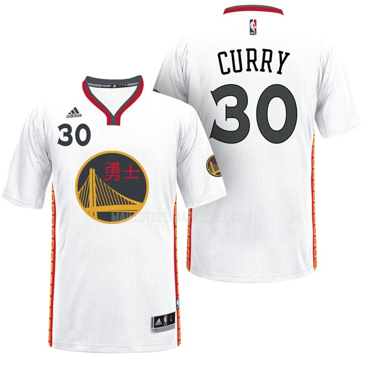 maillot nba homme de golden state warriors stephen curry 30 blanc capodanno cinese 2017