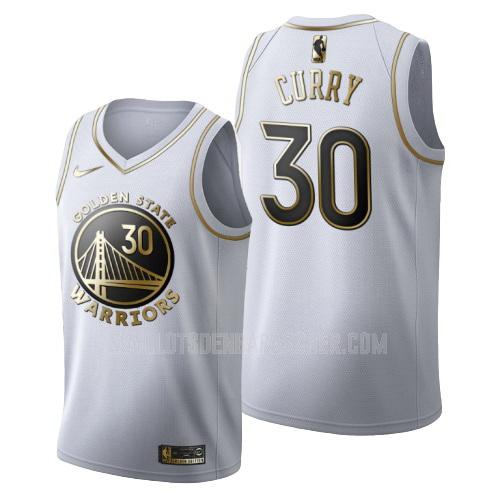 maillot nba homme de golden state warriors stephen curry 30 blanc or version