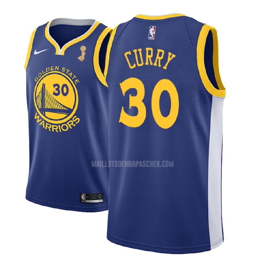 maillot nba homme de golden state warriors stephen curry 30 bleu champions icon 2018