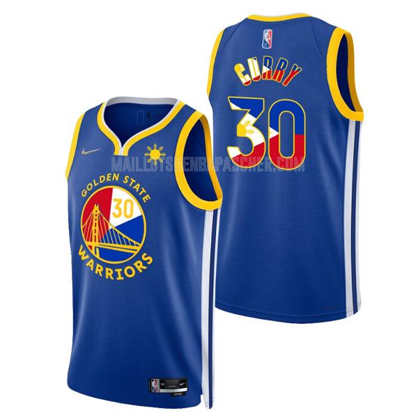 maillot nba homme de golden state warriors stephen curry 30 bleu filipino heritage icon edition 2022