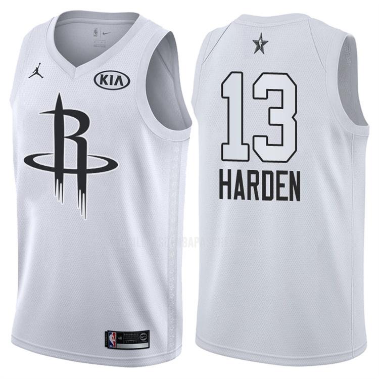 maillot nba homme de houston rockets james harden 13 blanc nba all-star 2018