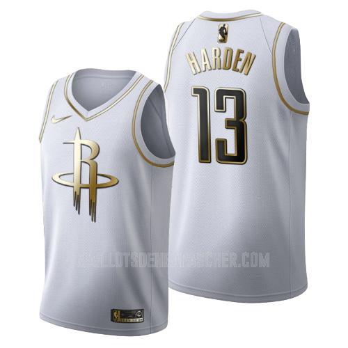 maillot nba homme de houston rockets james harden 13 blanc or version