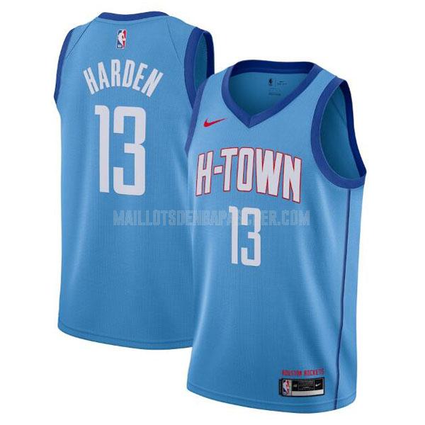 maillot nba homme de houston rockets james harden 13 bleu city edition 2020-21