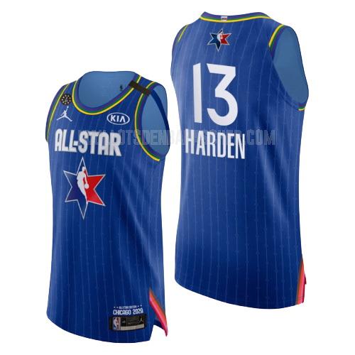 maillot nba homme de houston rockets james harden 13 bleu nba all-star 2020