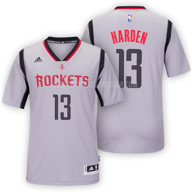 maillot nba homme de houston rockets james harden 13 gris manche courte 2016