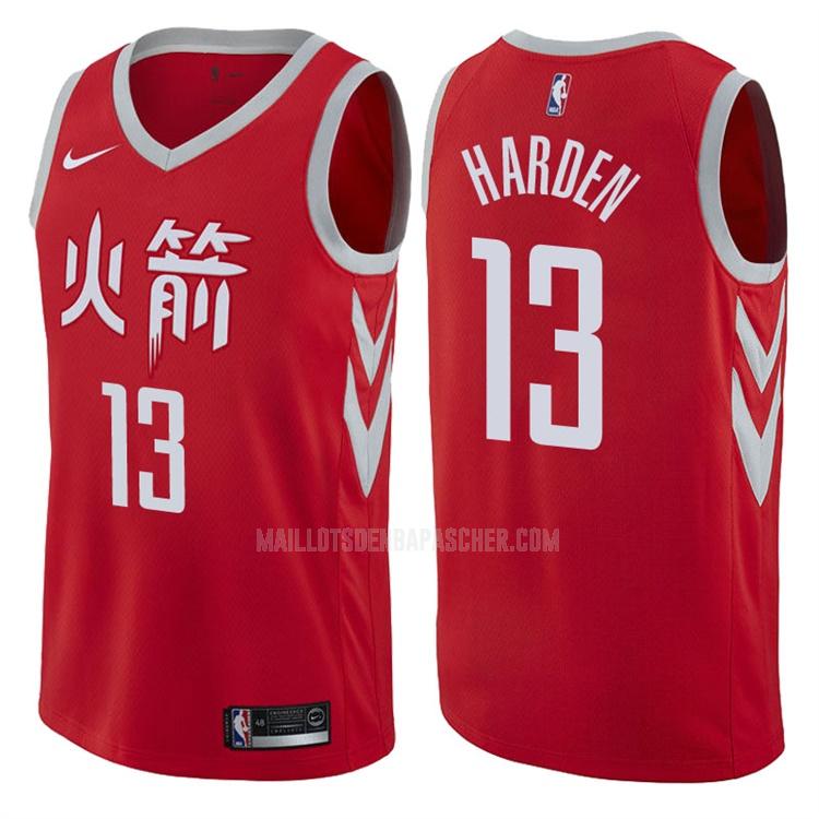 maillot nba homme de houston rockets james harden 13 rouge city edition