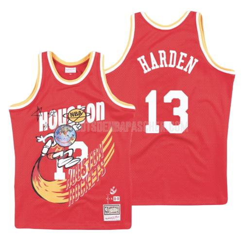 maillot nba homme de houston rockets james harden 13 rouge hardwood classics