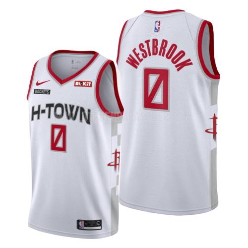 maillot nba homme de houston rockets russell westbrook 0 blanc city edition 2019-20