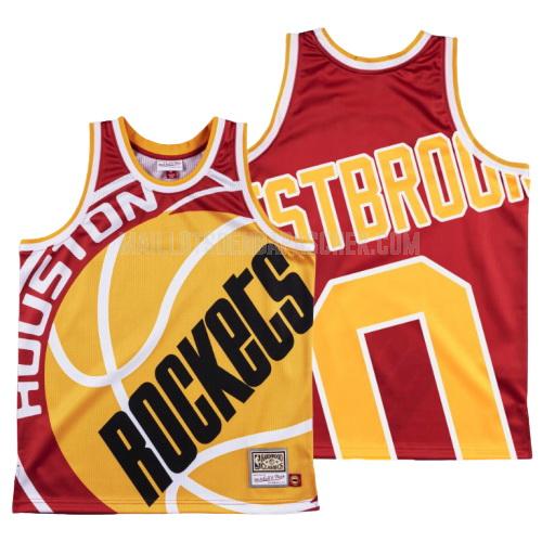 maillot nba homme de houston rockets russell westbrook 0 rouge big face