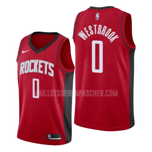 maillot nba homme de houston rockets russell westbrook 0 rouge icon