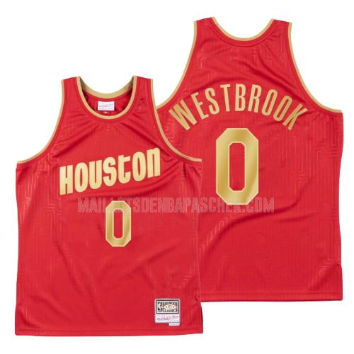 maillot nba homme de houston rockets russell westbrook 0 rouge throwback 2020