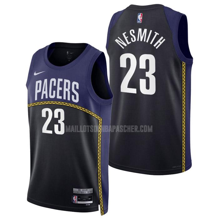 maillot nba homme de indiana pacers aaron nesmith 23 noir city edition 2022-23