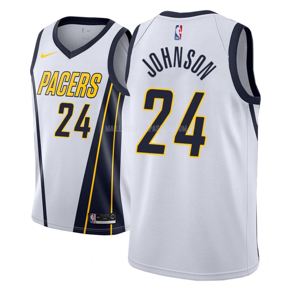 maillot nba homme de indiana pacers alize johnson 24 blanc earned version